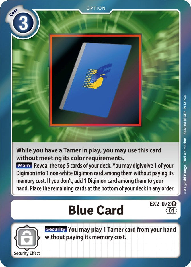 Blue Card [EX2-072] [Digital Hazard] | The Time Vault CA