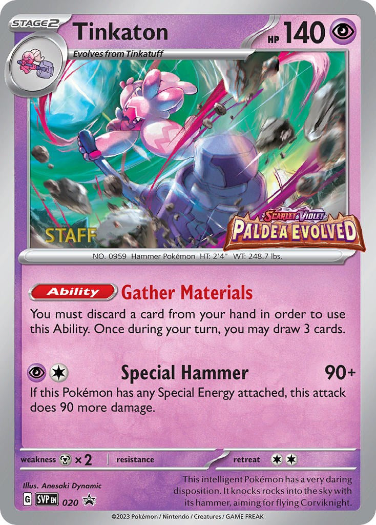 Tinkaton (020) (Staff Promo) [Scarlet & Violet: Black Star Promos] | The Time Vault CA