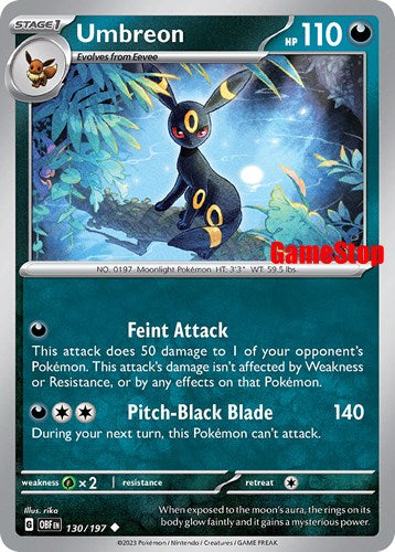 Umbreon (130/197) (GameStop Exclusive) [Scarlet & Violet: Black Star Promos] | The Time Vault CA