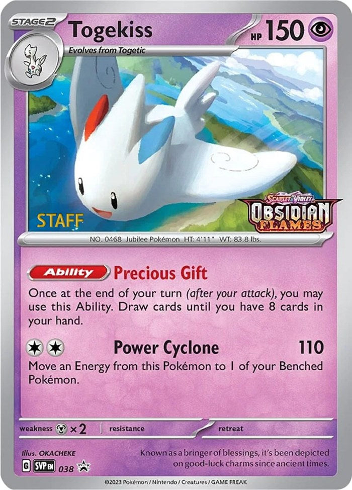 Togekiss (038) (Stamped) (Staff) [Scarlet & Violet: Black Star Promos] | The Time Vault CA