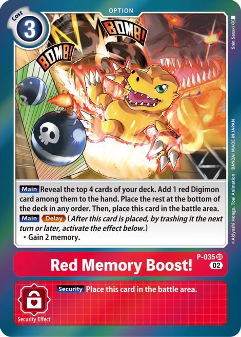 Red Memory Boost! [P-035] (Resurgence Booster) [Promotional Cards] | The Time Vault CA