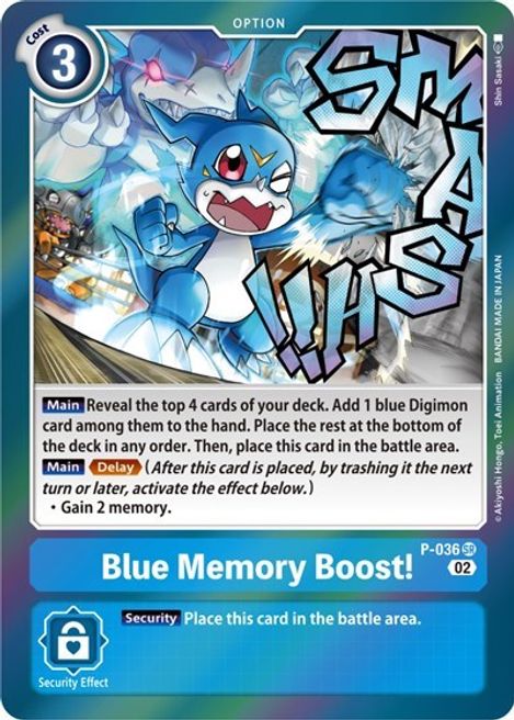 Blue Memory Boost! [P-036] (Resurgence Booster) [Promotional Cards] | The Time Vault CA