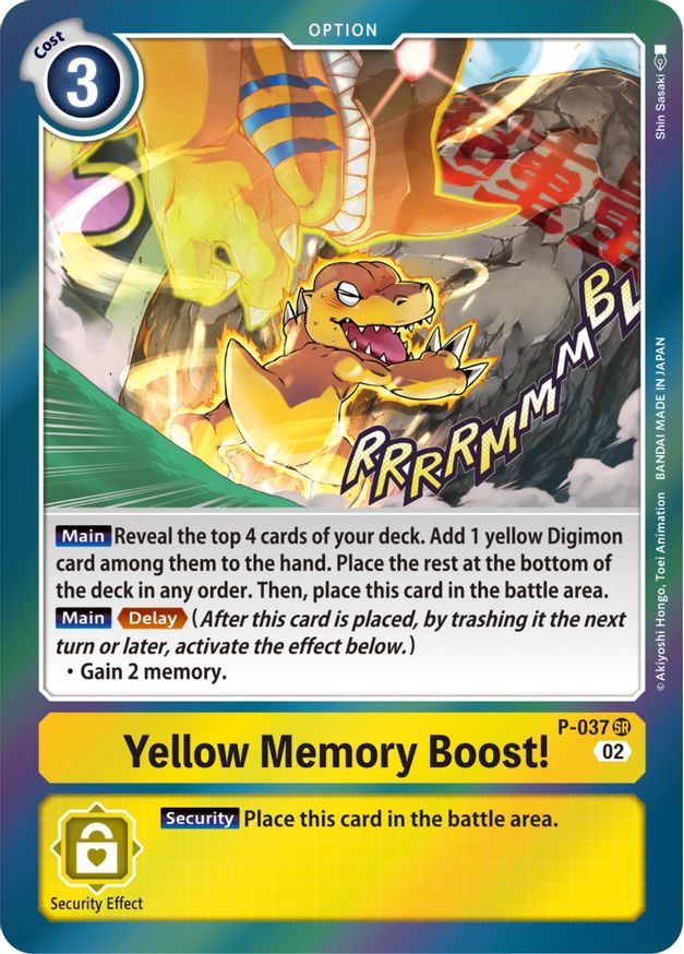 Yellow Memory Boost! [P-037](Resurgence Booster) [Promotional Cards] | The Time Vault CA