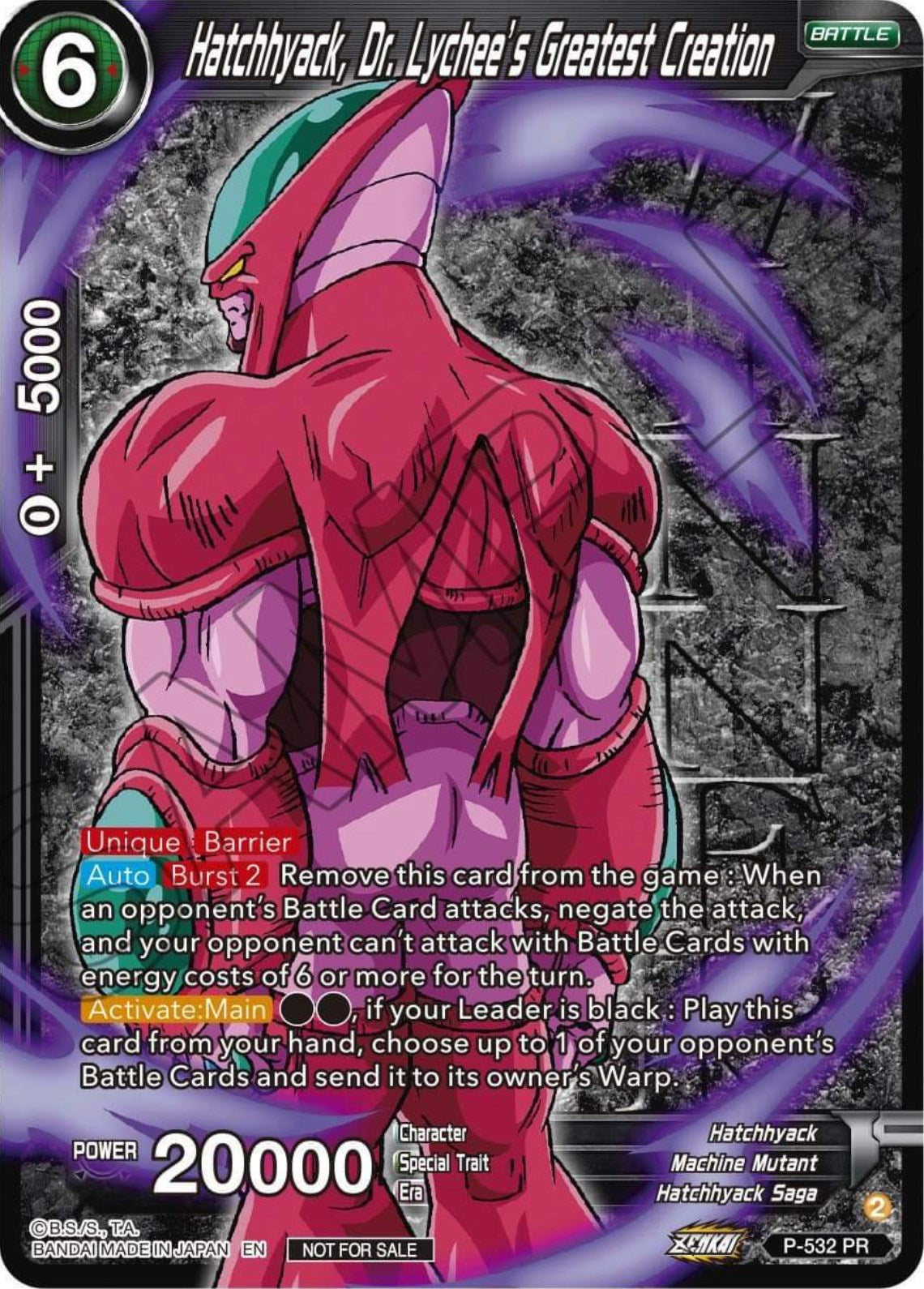 Hatchhyack, Dr. Lychee's Greatest Creation (Winner-Stamped) (Zenkai Series Tournament Pack Vol.5) (P-532) [Tournament Promotion Cards] | The Time Vault CA