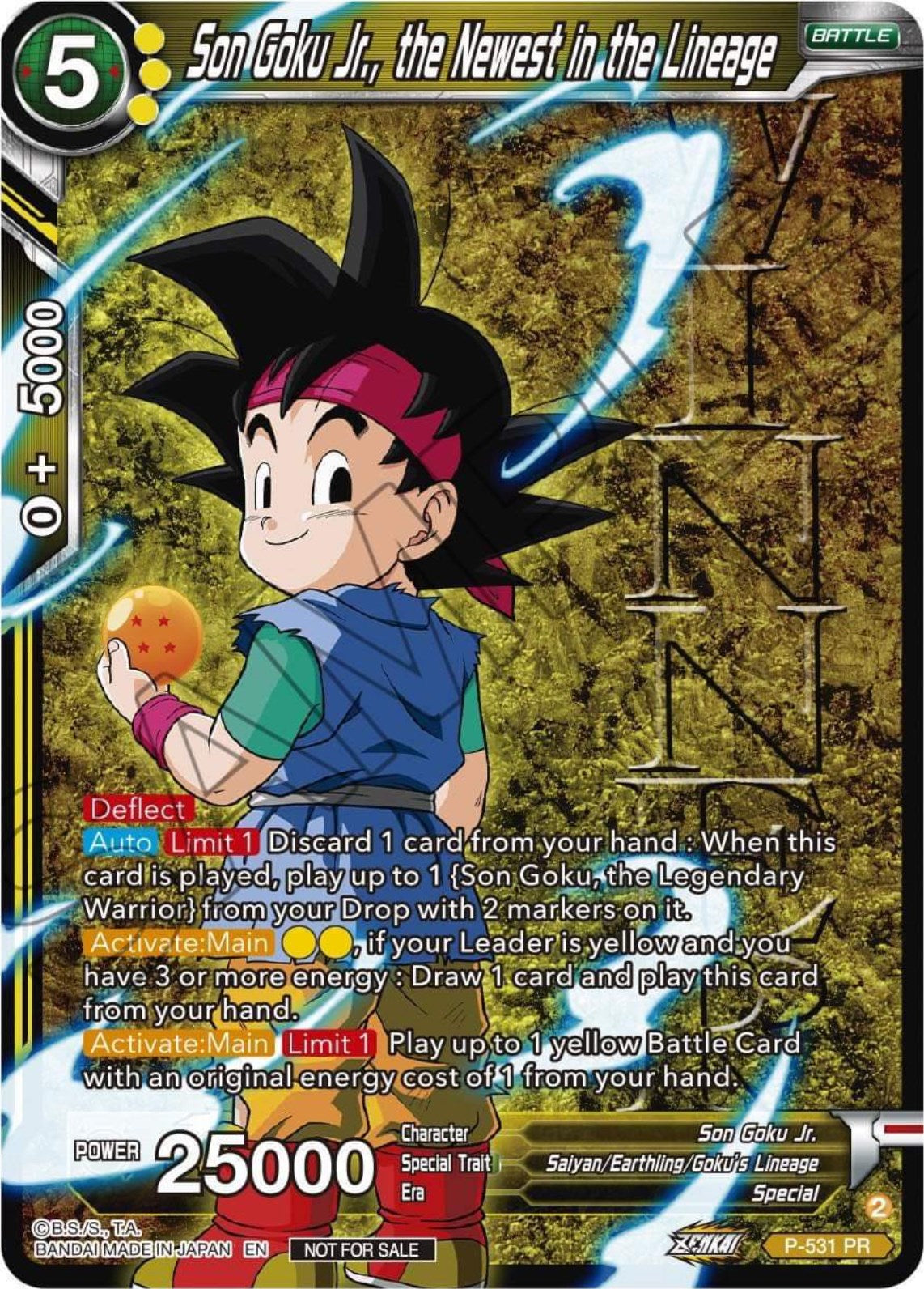 Son Goku Jr., the Newest in the Lineage (Winner-Stamped) (Zenkai Series Tournament Pack Vol.5) (P-531) [Tournament Promotion Cards] | The Time Vault CA