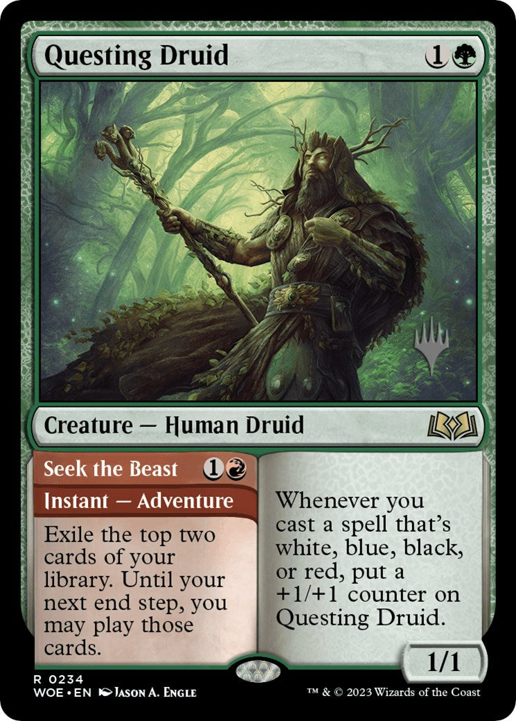 Questing Druid (Promo Pack) [Wilds of Eldraine Promos] | The Time Vault CA