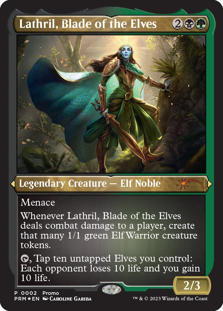 Lathril, Blade of the Elves (Foil Etched) [Media Promos] | The Time Vault CA