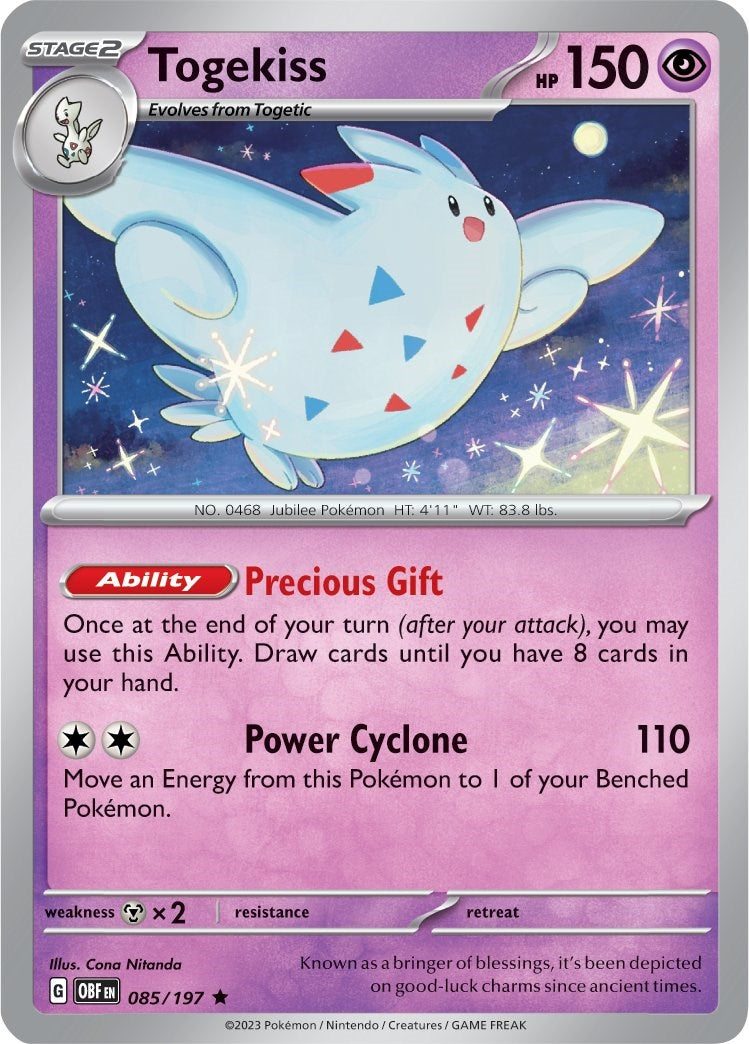 Togekiss (085/197) (Theme Deck Exclusive) [Scarlet & Violet: Obsidian Flames] | The Time Vault CA