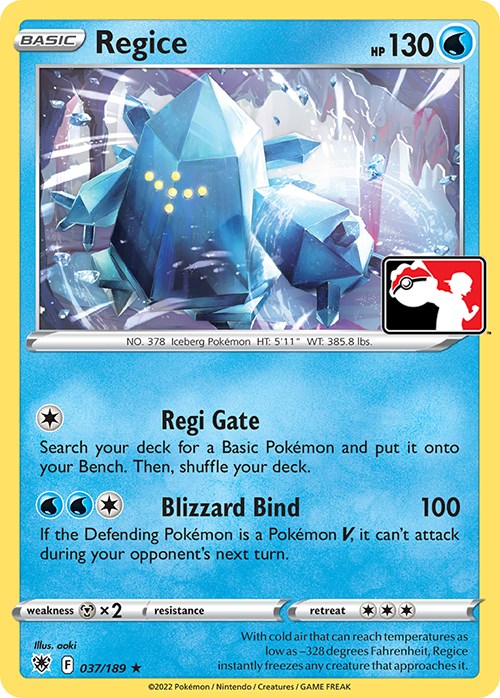 Regice (037/189) [Prize Pack Series Three] | The Time Vault CA