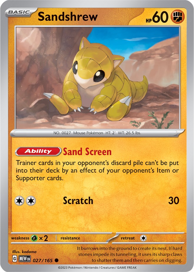 Sandshrew (027/165) [Scarlet & Violet 151] | The Time Vault CA