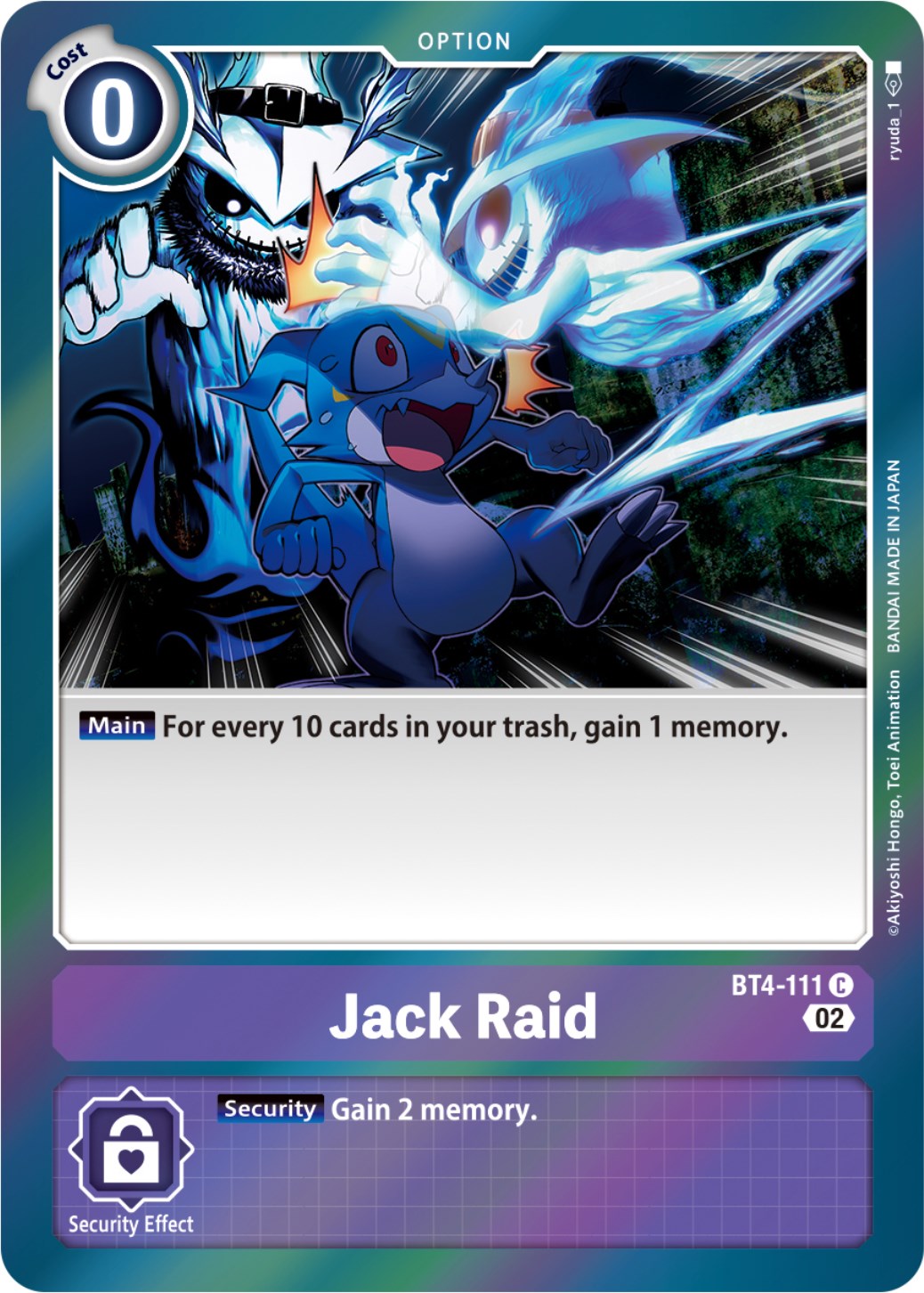 Jack Raid [BT4-111] (Resurgence Booster Reprint) [Resurgence Booster] | The Time Vault CA