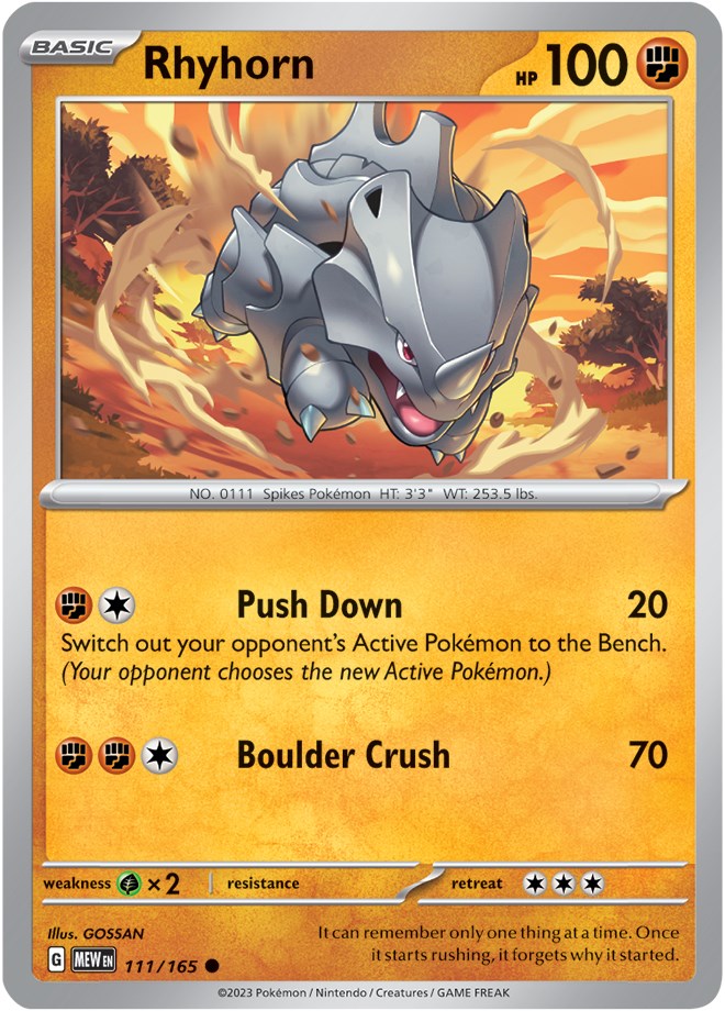 Rhyhorn (111/165) [Scarlet & Violet 151] | The Time Vault CA