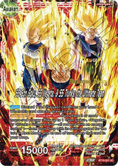 Son Goku & Vegeta & Trunks // SS Son Goku, SS Vegeta, & SS Trunks, the Ultimate Team (Fighter's Ambition Holiday Pack) (BT19-001) [Tournament Promotion Cards] | The Time Vault CA