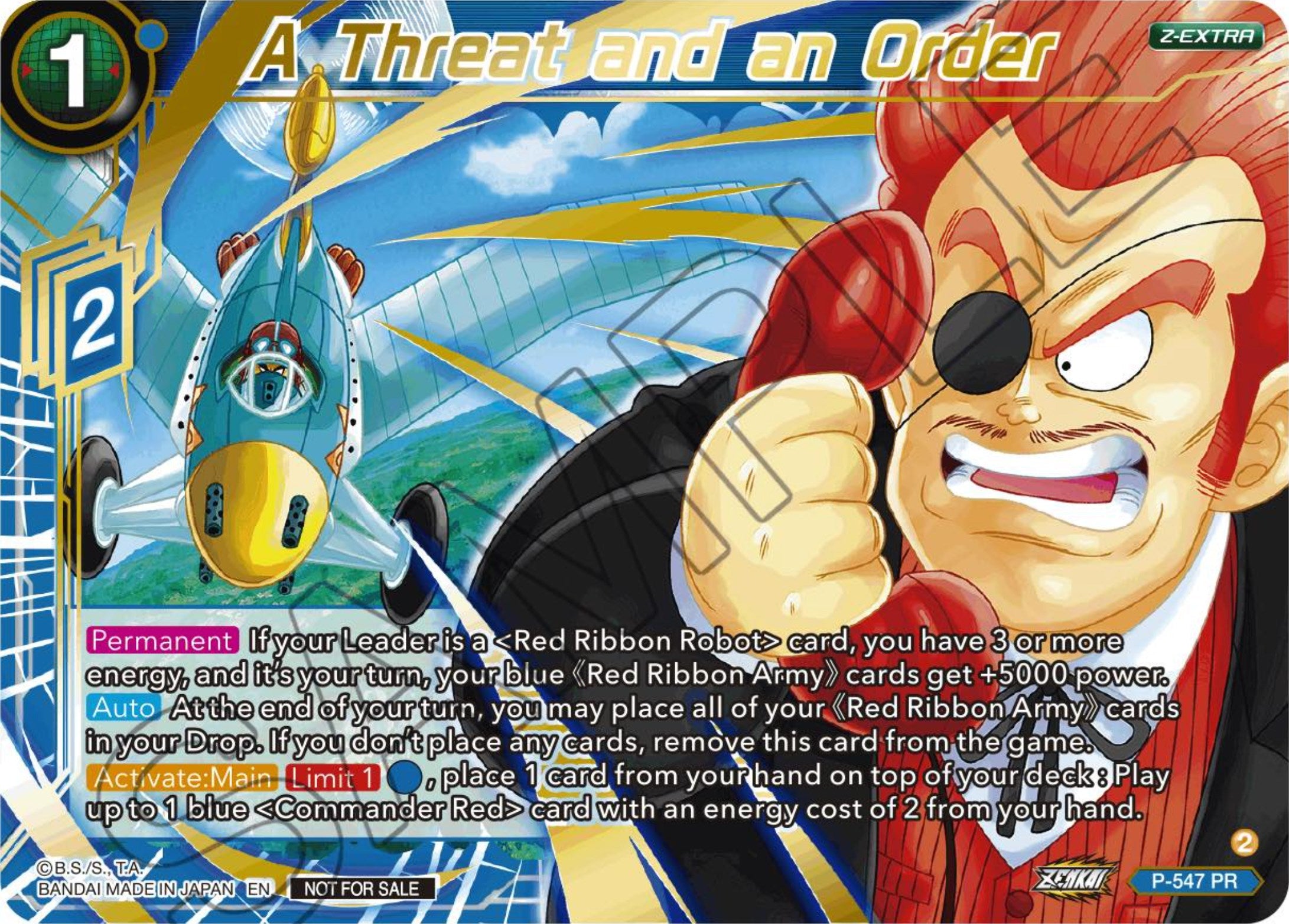 A Threat and an Order (Championship Z Extra Card Pack 2023) (Gold-Stamped) (P-547) [Tournament Promotion Cards] | The Time Vault CA
