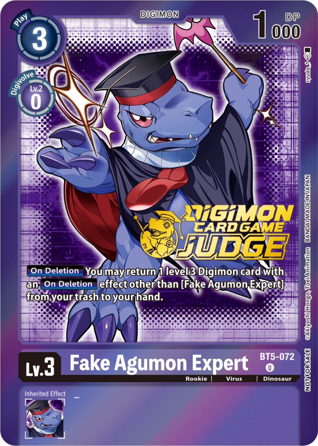 Fake Agumon Expert [BT5-072] (Judge Pack 4) [Battle of Omni Promos] | The Time Vault CA