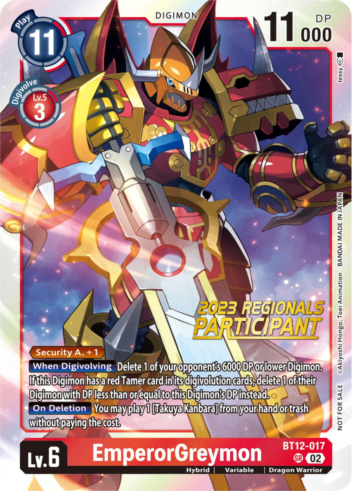 EmperorGreymon [BT12-017] (2023 Regionals Participant) [Across Time] | The Time Vault CA