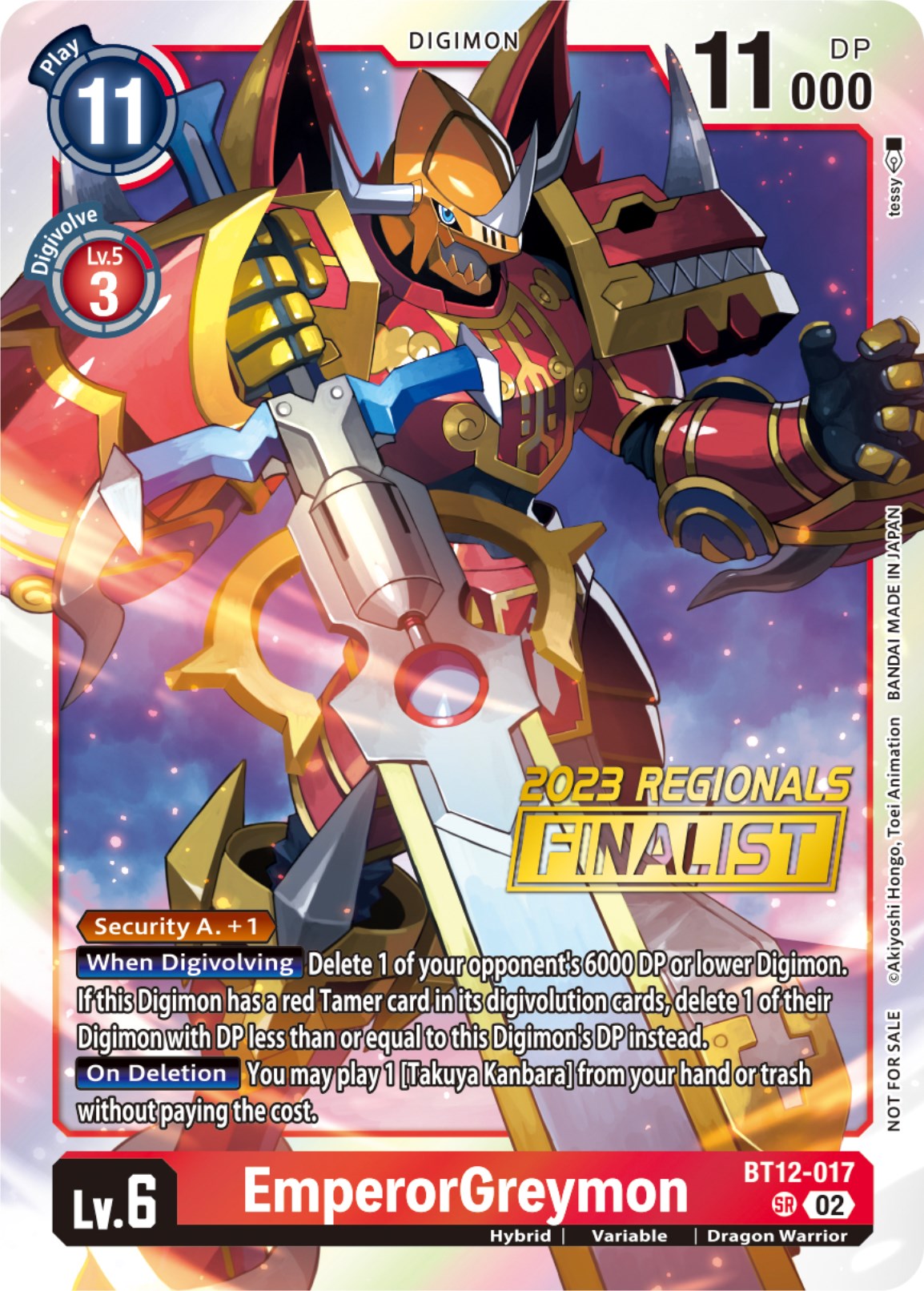 EmperorGreymon [BT12-017] (2023 Regionals Finalist) [Across Time] | The Time Vault CA