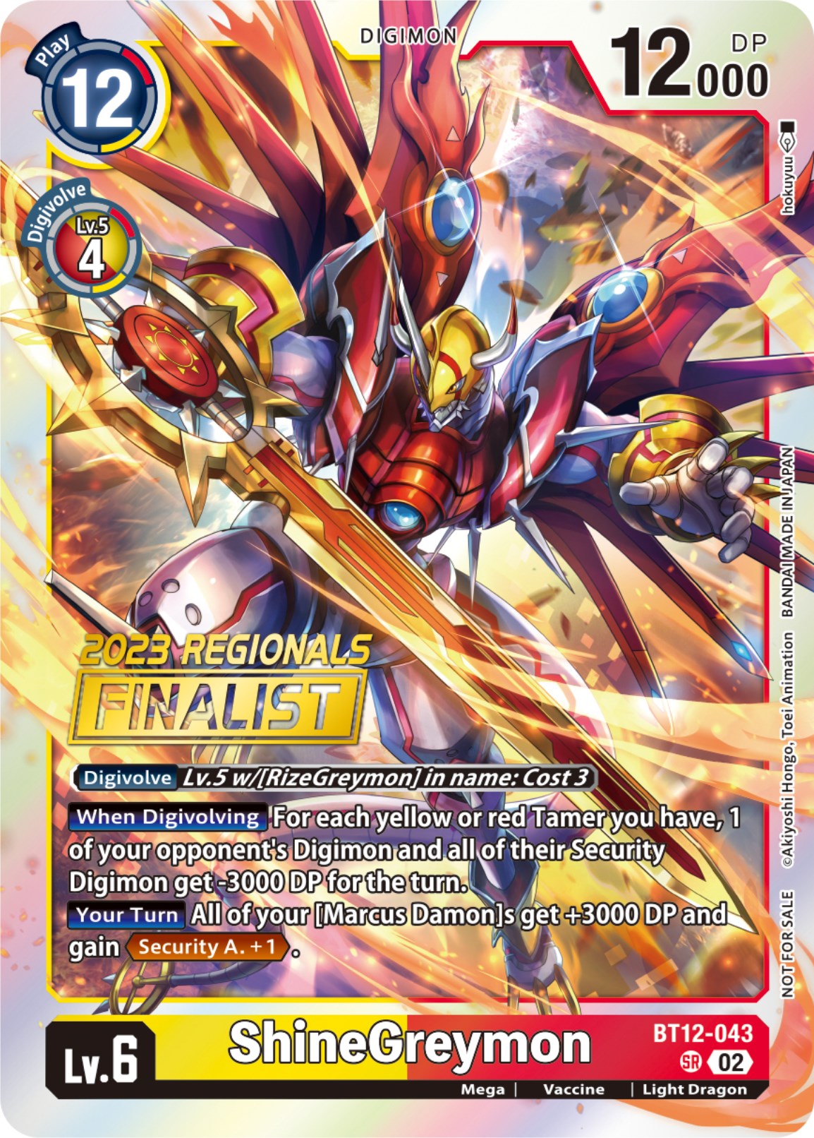 ShineGreymon [BT12-043] (2023 Regionals Finalist) [Across Time] | The Time Vault CA