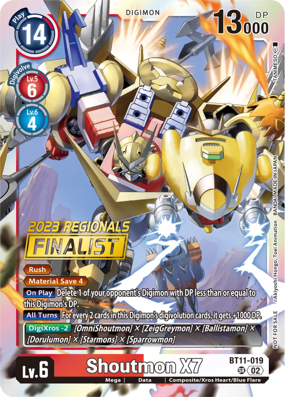 Shoutmon X7 [BT11-019] (2023 Regionals Finalist) [Dimensional Phase] | The Time Vault CA