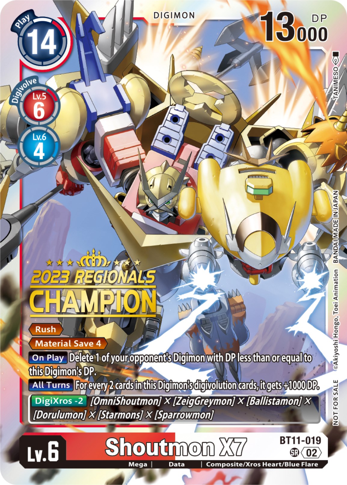 Shoutmon X7 [BT11-019] (2023 Regionals Champion) [Dimensional Phase] | The Time Vault CA