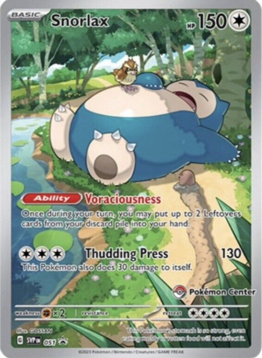 Snorlax (051) (Pokemon Center Exclusive) [Scarlet & Violet: Black Star Promos] | The Time Vault CA