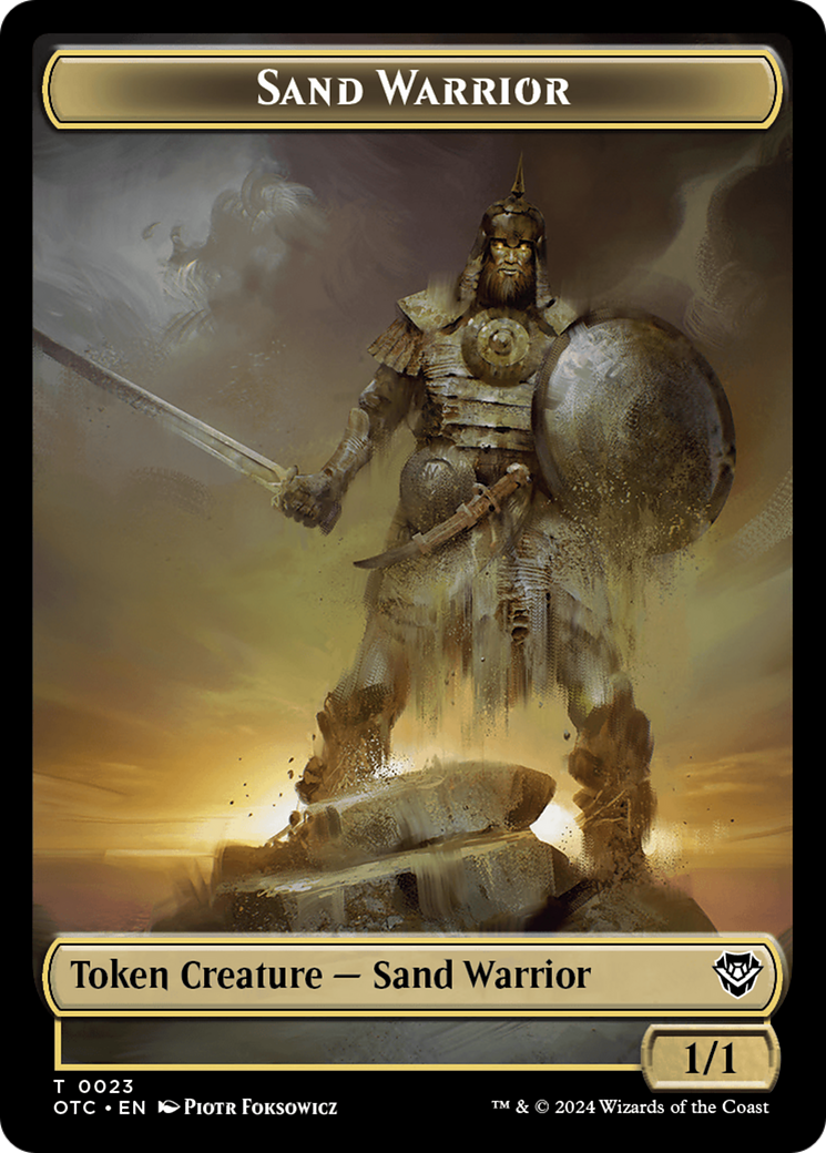 Plant // Sand Warrior Double-Sided Token [Outlaws of Thunder Junction Commander Tokens] | The Time Vault CA