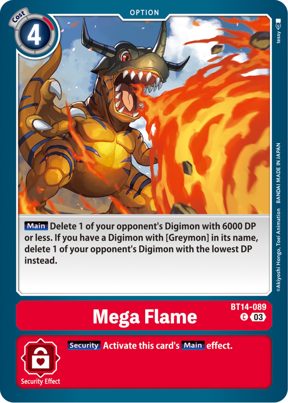 Mega Flame [BT14-089] [Blast Ace] | The Time Vault CA