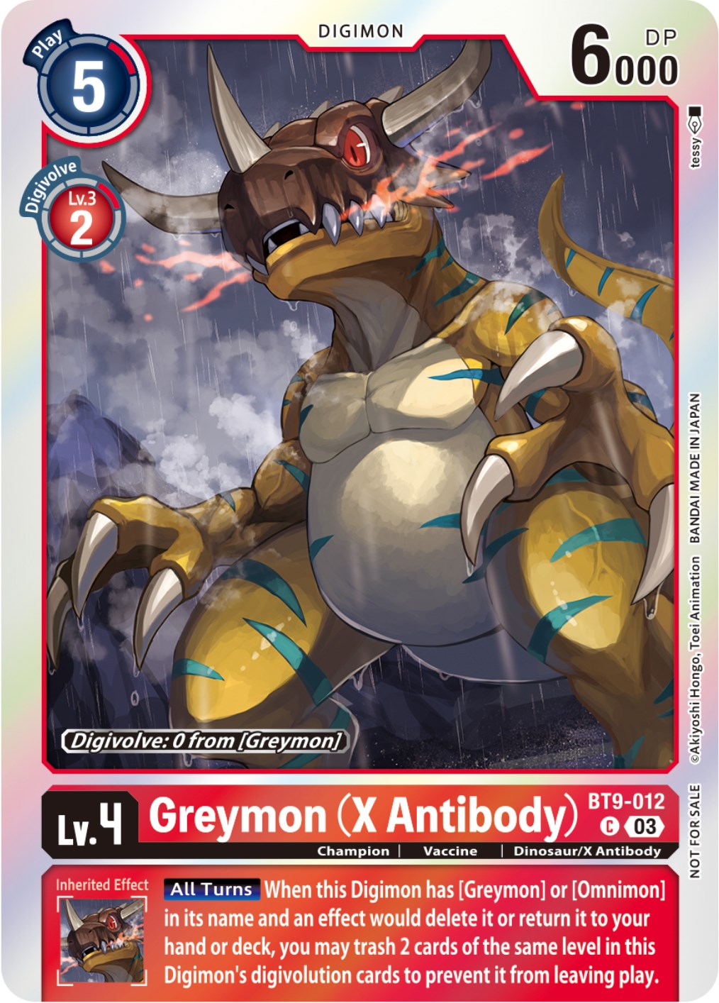 Greymon (X Antibody) [BT9-012] (Blast Ace Pre-Release Winner) [X Record] | The Time Vault CA