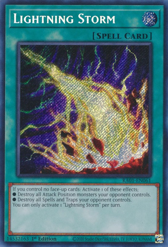 Lightning Storm [RA01-EN061] Secret Rare | The Time Vault CA