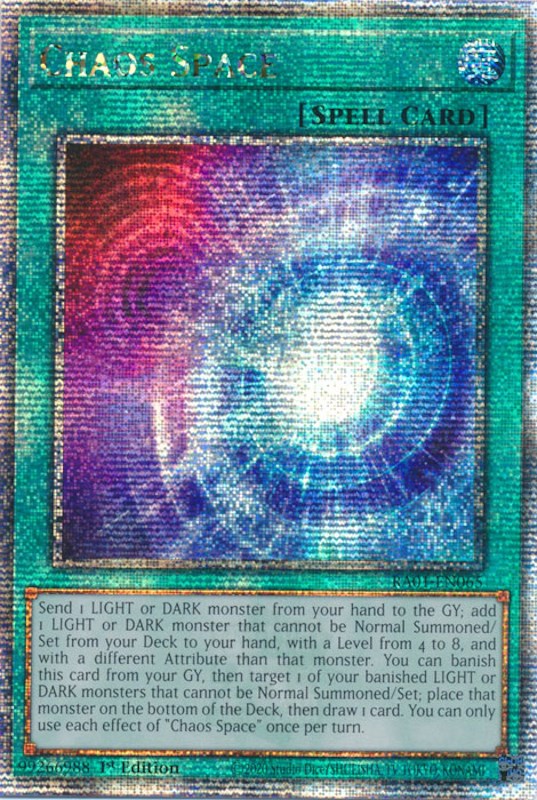 Chaos Space [RA01-EN065] Quarter Century Secret Rare | The Time Vault CA