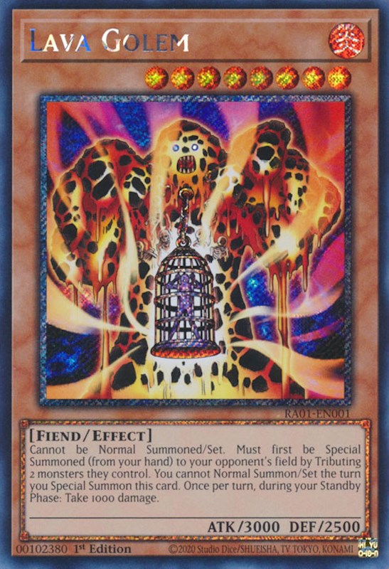 Lava Golem [RA01-EN001] Platinum Secret Rare | The Time Vault CA