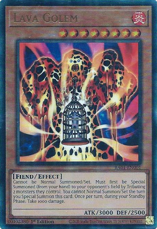 Lava Golem [RA01-EN001] Prismatic Ultimate Rare | The Time Vault CA