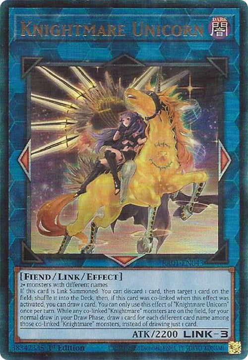 Knightmare Unicorn (Alternate Art) [RA01-EN043] Prismatic Ultimate Rare | The Time Vault CA