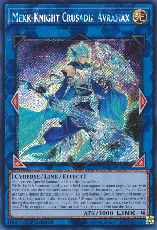 Mekk-Knight Crusadia Avramax [RA01-EN044] Platinum Secret Rare | The Time Vault CA