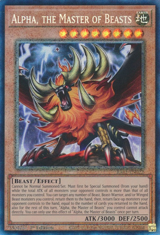 Alpha, the Master of Beasts [RA01-EN022] Prismatic Collector's Rare | The Time Vault CA
