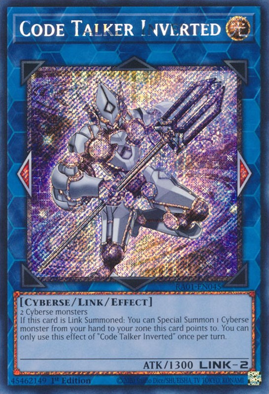 Code Talker Inverted [RA01-EN045] Platinum Secret Rare | The Time Vault CA