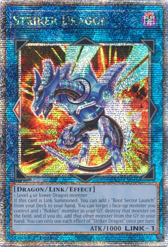 Striker Dragon [RA01-EN046] Quarter Century Secret Rare | The Time Vault CA