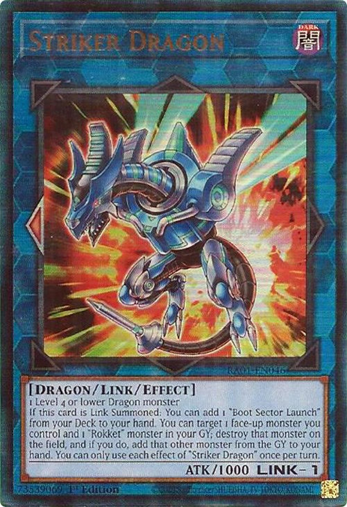 Striker Dragon [RA01-EN046] Prismatic Ultimate Rare | The Time Vault CA