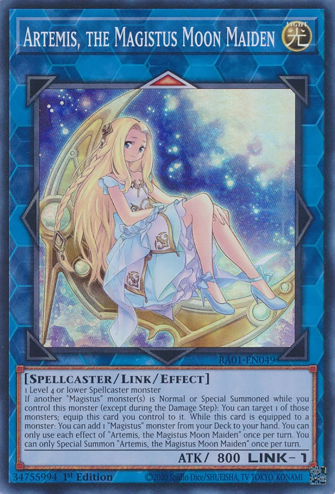 Artemis, the Magistus Moon Maiden [RA01-EN049] Super Rare | The Time Vault CA