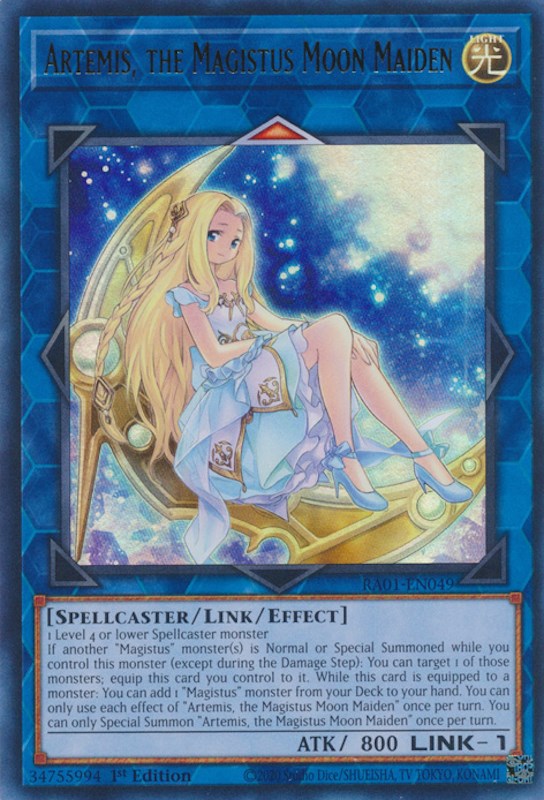 Artemis, the Magistus Moon Maiden [RA01-EN049] Ultra Rare | The Time Vault CA