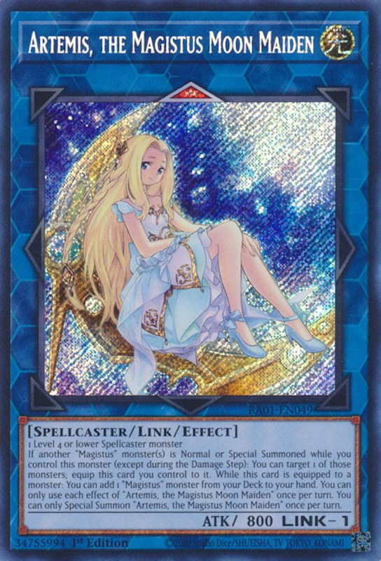 Artemis, the Magistus Moon Maiden [RA01-EN049] Secret Rare | The Time Vault CA