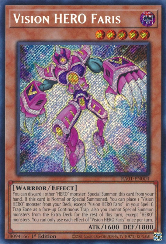 Vision HERO Faris [RA01-EN004] Secret Rare | The Time Vault CA