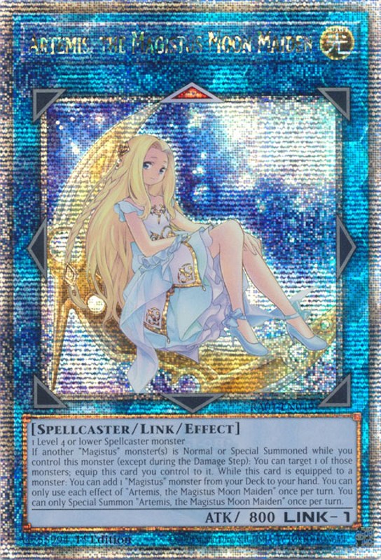 Artemis, the Magistus Moon Maiden [RA01-EN049] Quarter Century Secret Rare | The Time Vault CA