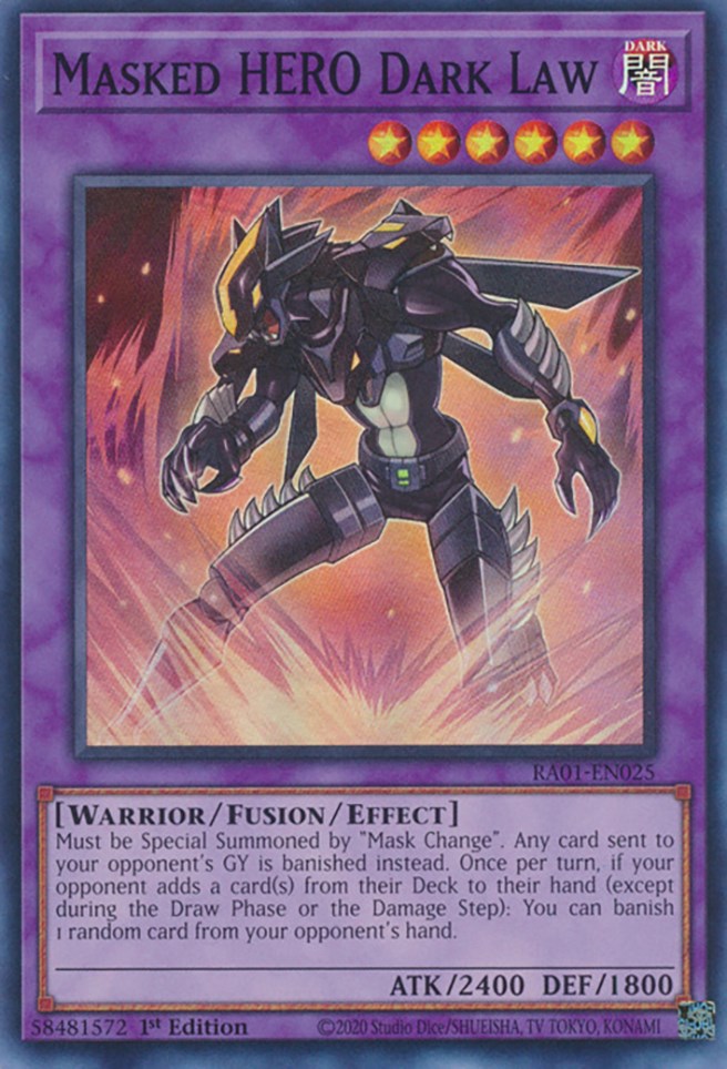 Masked HERO Dark Law [RA01-EN025] Super Rare | The Time Vault CA