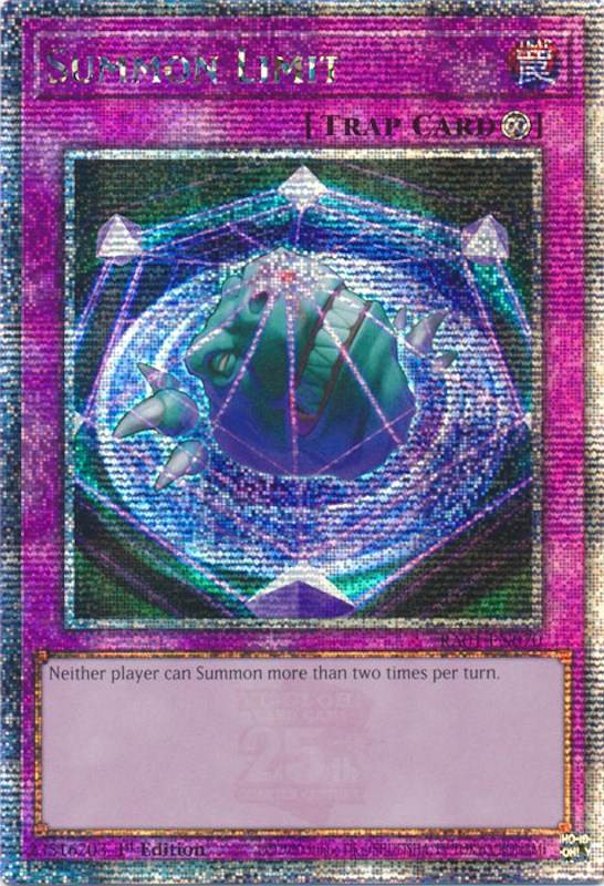 Summon Limit [RA01-EN070] Quarter Century Secret Rare | The Time Vault CA