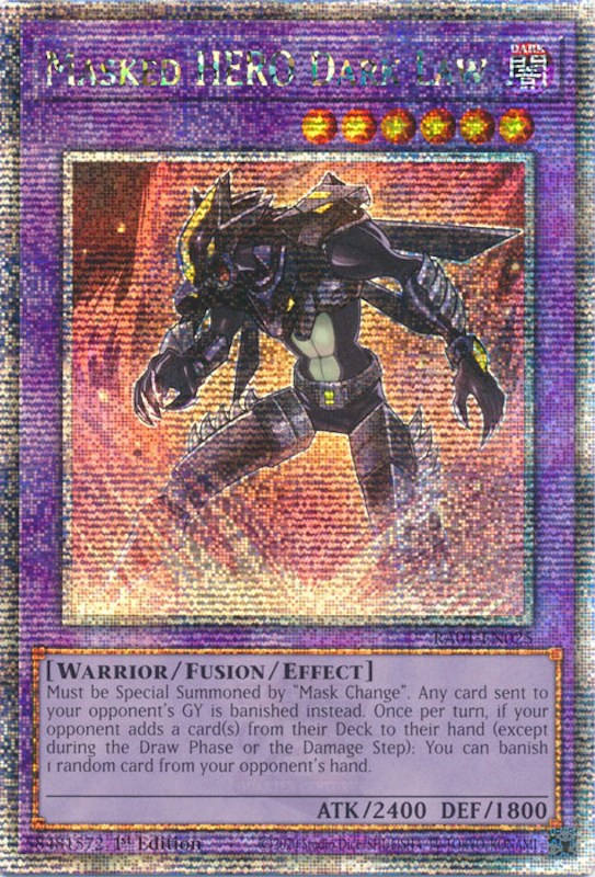 Masked HERO Dark Law [RA01-EN025] Quarter Century Secret Rare | The Time Vault CA