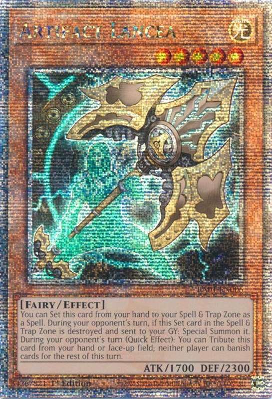 Artifact Lancea [RA01-EN006] Quarter Century Secret Rare | The Time Vault CA