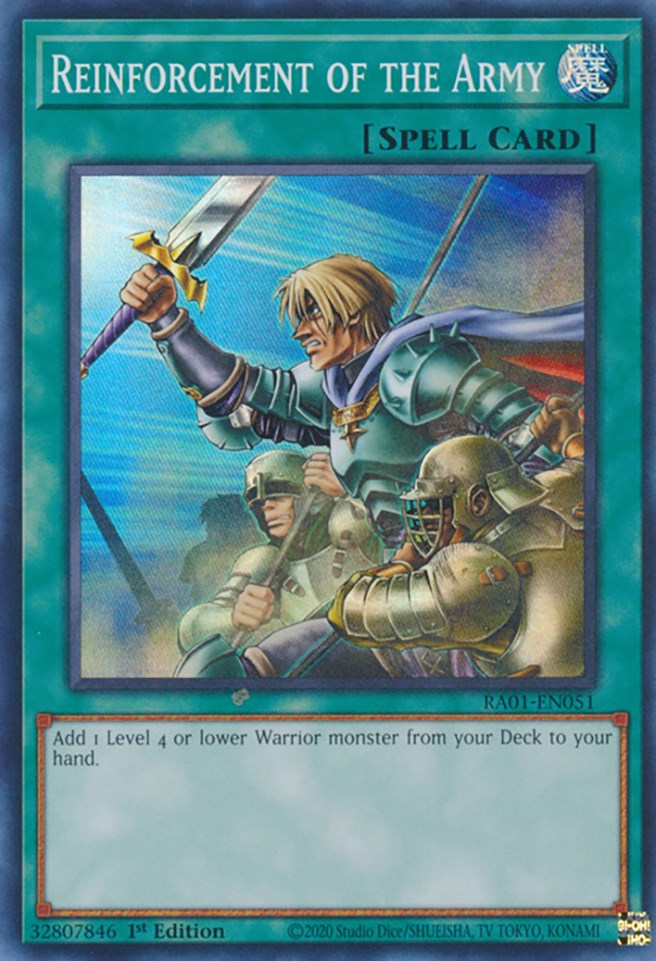 Reinforcement of the Army [RA01-EN051] Super Rare | The Time Vault CA