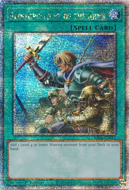 Reinforcement of the Army [RA01-EN051] Quarter Century Secret Rare | The Time Vault CA