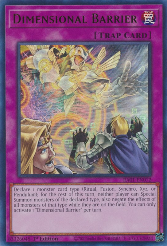 Dimensional Barrier [RA01-EN072] Ultra Rare | The Time Vault CA